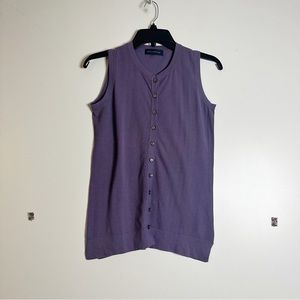 Ballantyne cotton knit button up sleeveless sweater